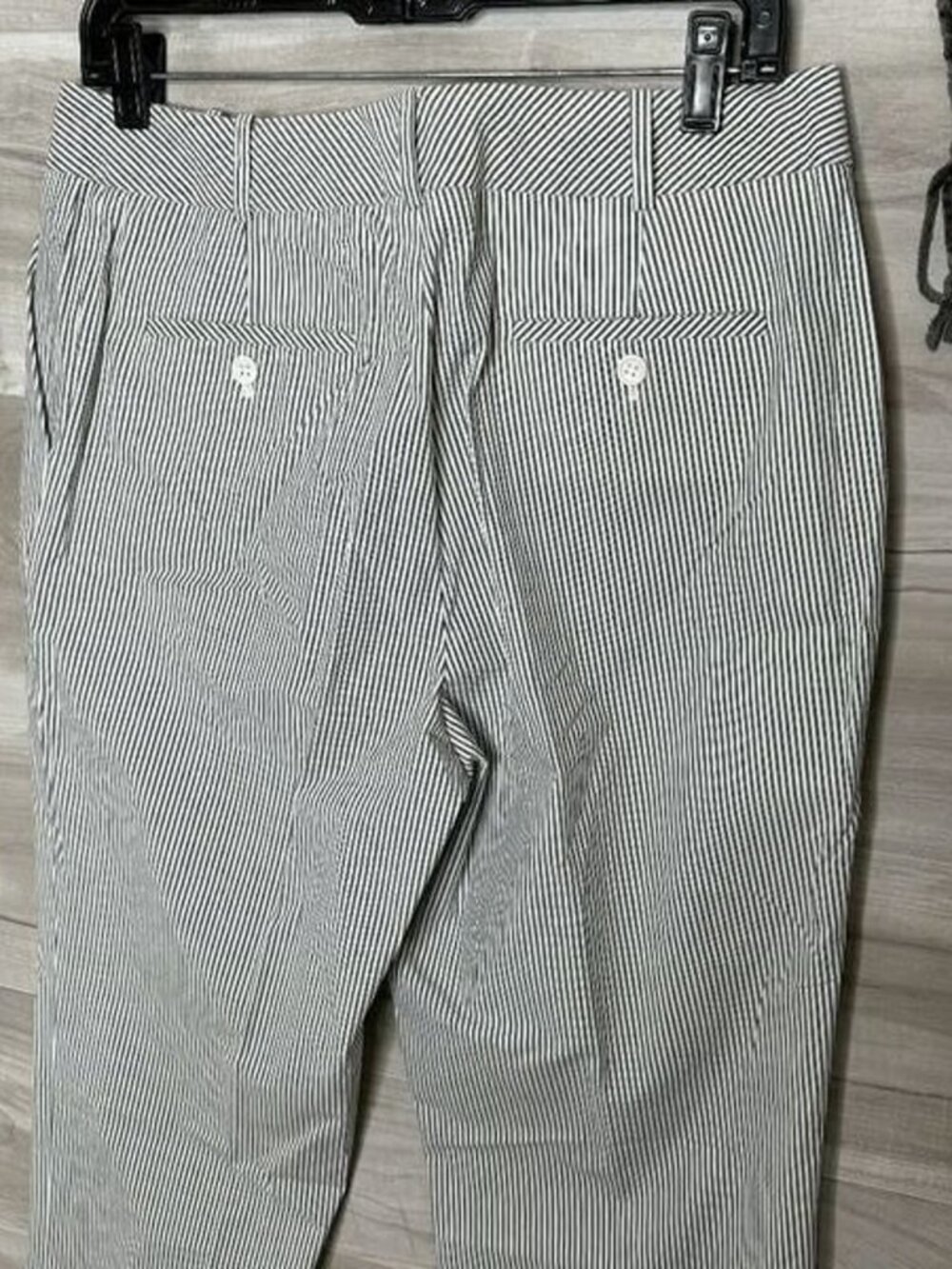 Talbots Womens White Gray Pinstripe Heritage Straight Leg Casual Pants Size 10 - Picture 3 of 7